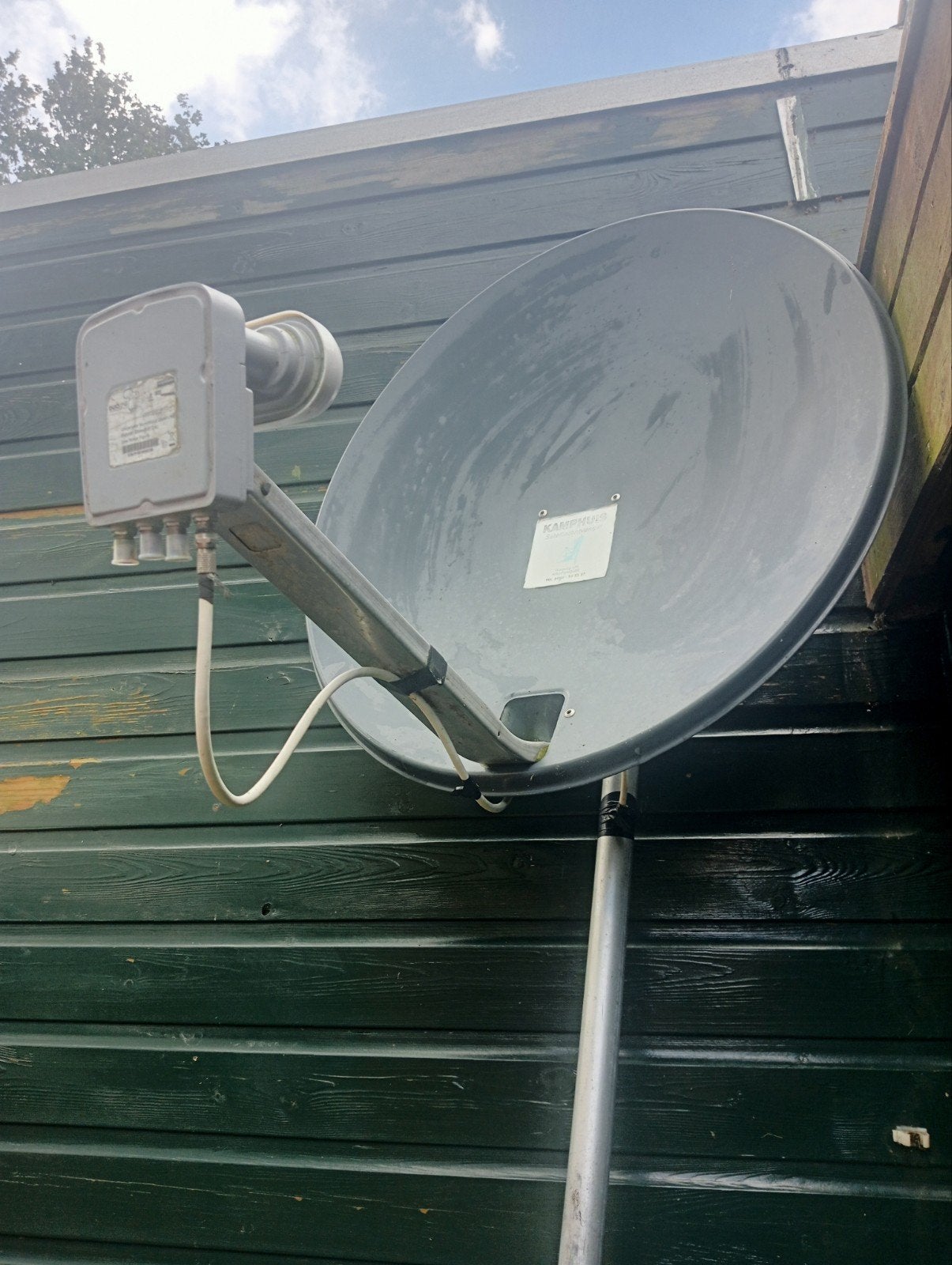 Satellietontvanger met dubbele kop, Audio, Tv en Foto, Schotelantennes, Ophalen of Verzenden, Gebruikt, (Schotel)antenne, Overige merken
