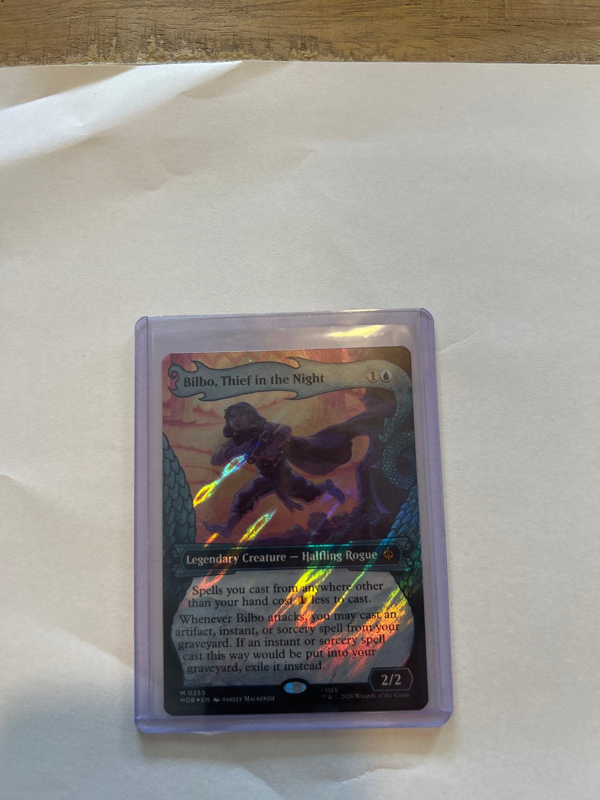 Magic: The Gathering - Bilbo, Thief in the Night (surgeFoil), Ophalen of Verzenden, Zo goed als nieuw, Losse kaart, Foil