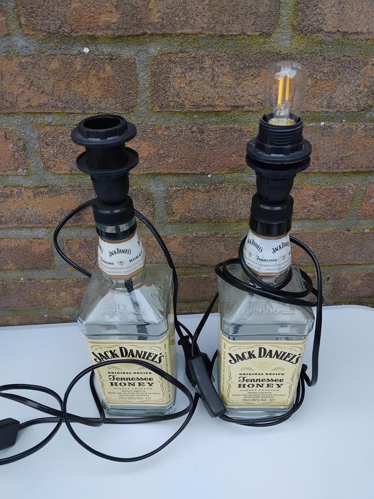 2x Jack Daniels lampjes - Unieke sfeerverlichting, Ophalen of Verzenden, Gebruikt, Industrieel, Upcycled, Bar decoratie