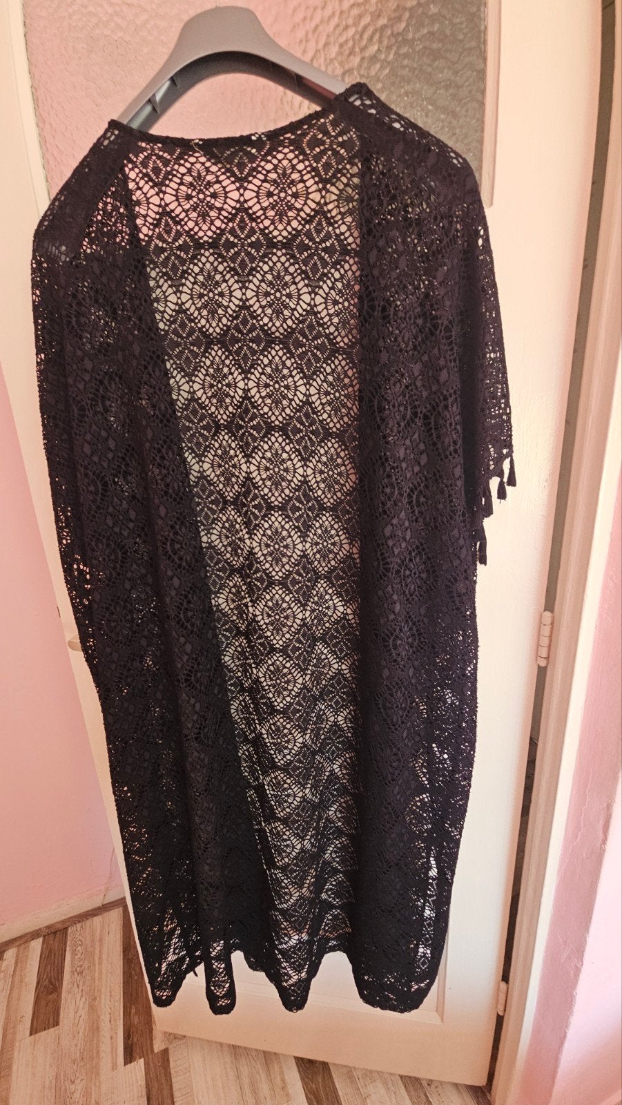 Opengewerkte kaftan maat 50 zwart, Ophalen of Verzenden, Zo goed als nieuw, Zwart, Jurk