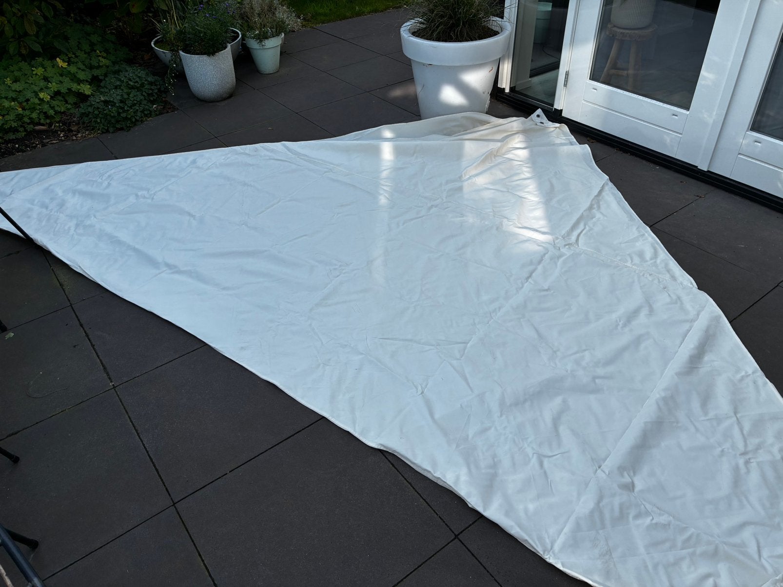 Schaduwdoek 4x4 incl. accessoires, Ophalen, Gebruikt