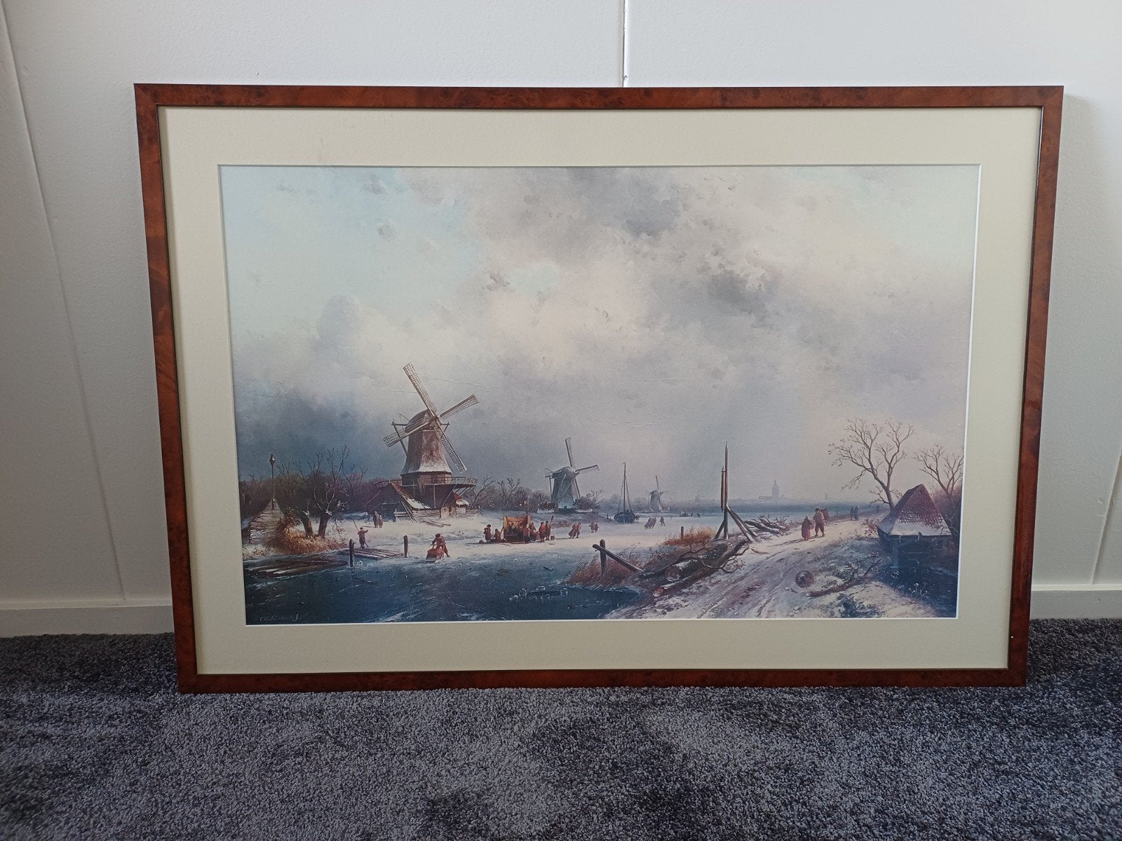 Groot Ingelijst Winterlandschap - Charles Leickert, Ophalen, Ingelijst, Landschap