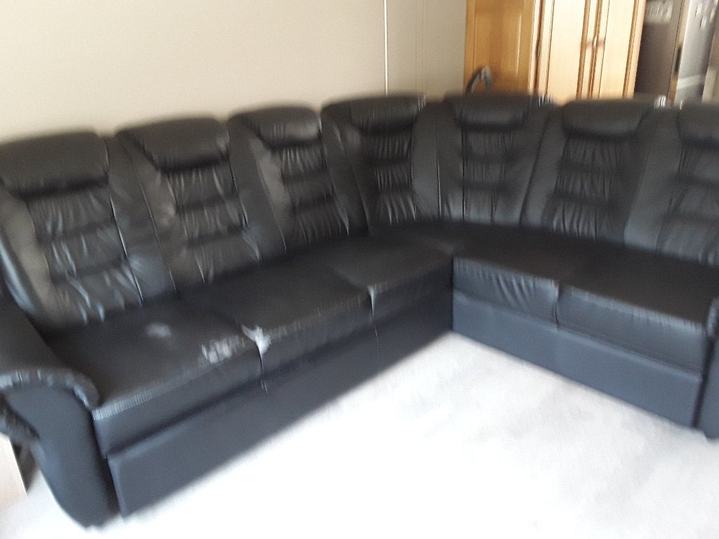 Hoekbank, Huis en Inrichting, Banken | Bankstellen, Ophalen, Overige materialen, 250 tot 300 cm, Gebruikt