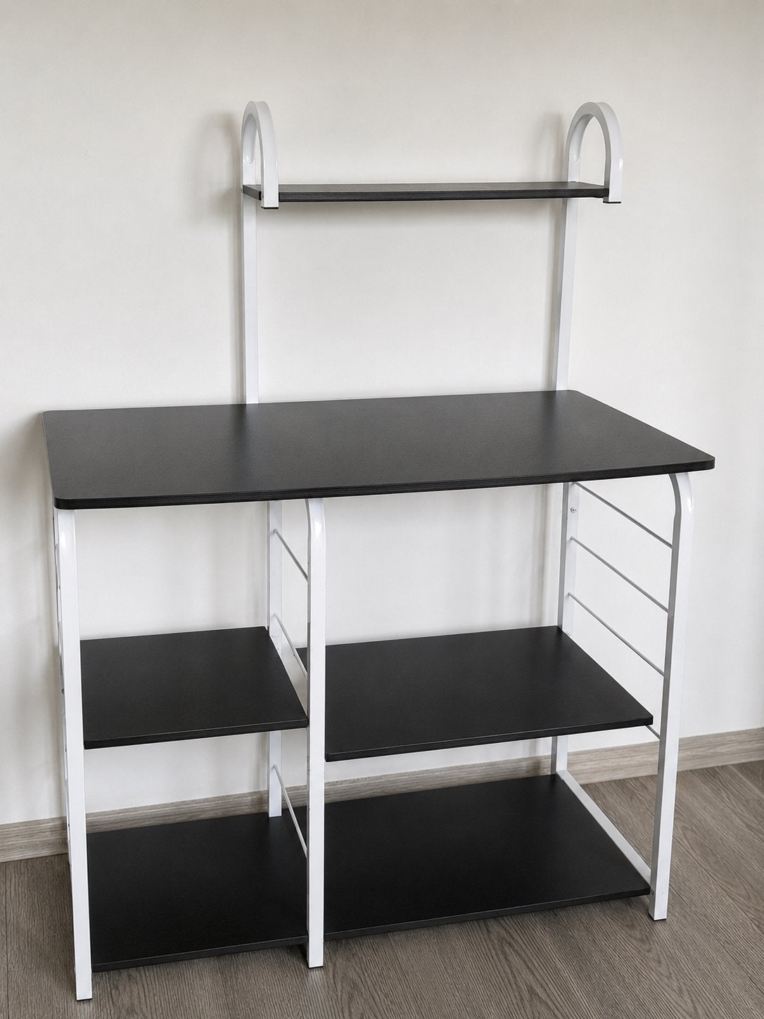 Handige Bijzetkast / Keukenrek met Planken - Zwart/Wit, Ophalen of Verzenden, Nieuw