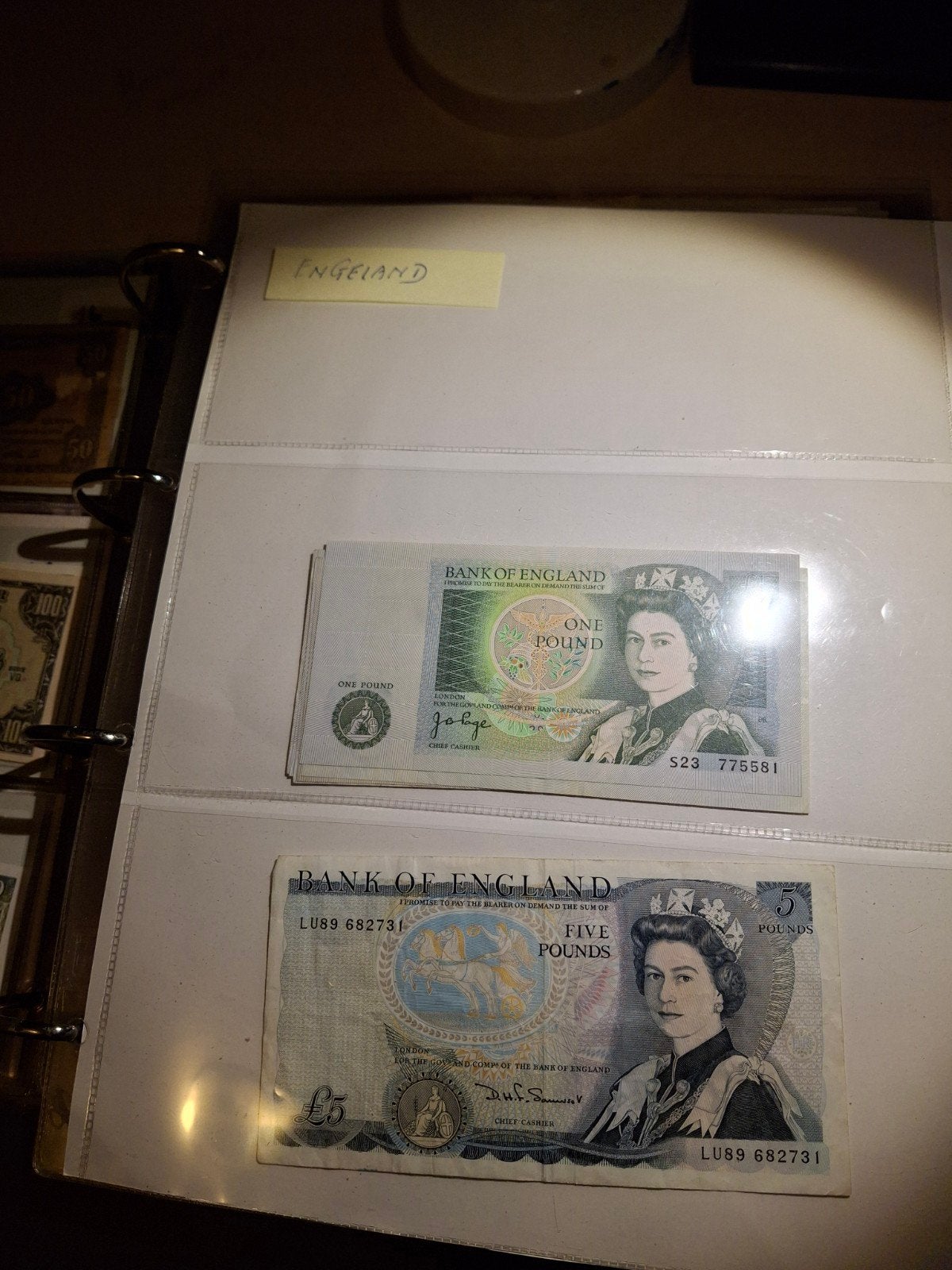 2 Engelse biljetten: 1 Pond en 5 Pond, Ophalen of Verzenden, Overige landen, Setje