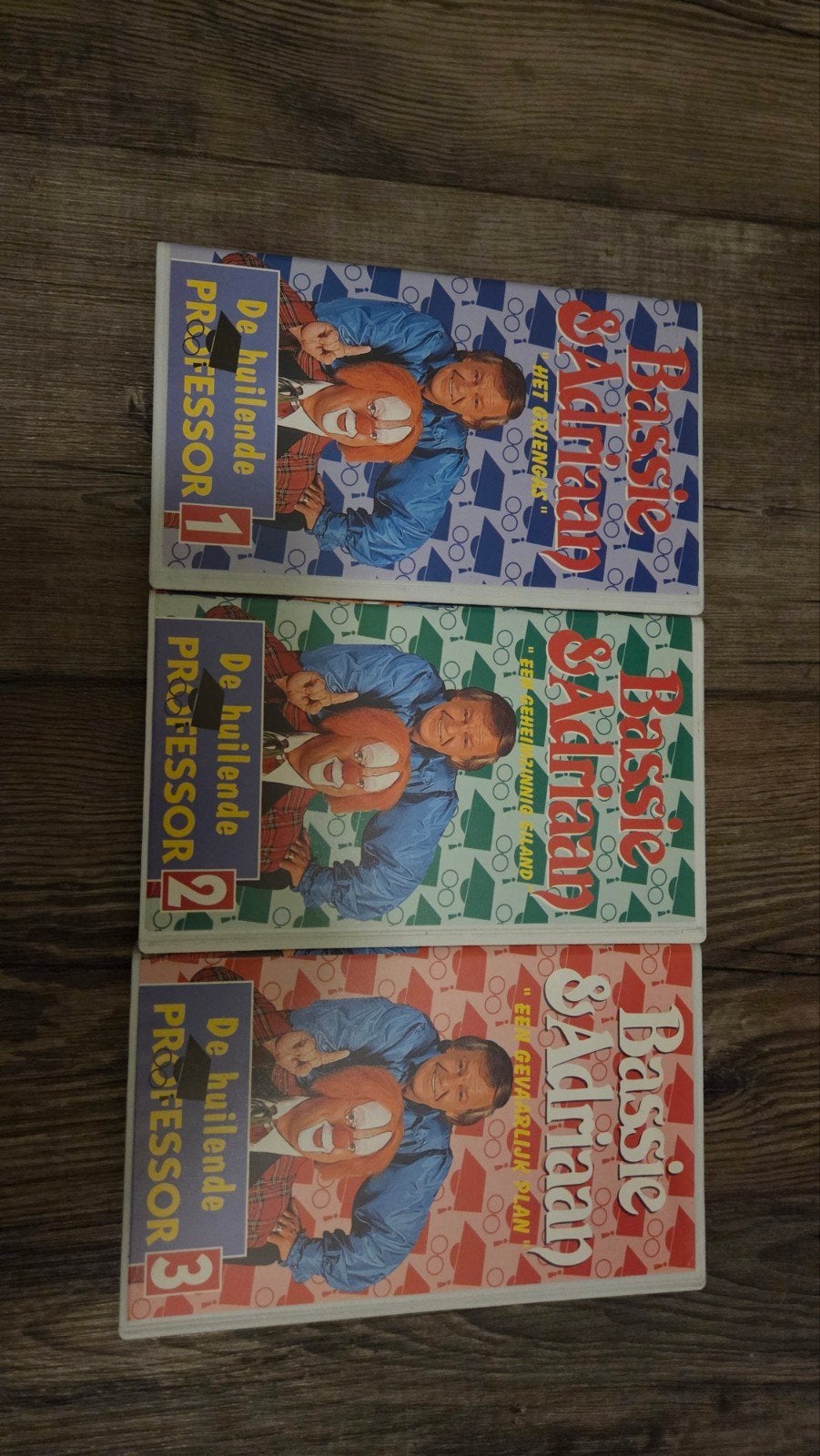3x Vhs Bassie en Adriaan Huilende professor, Cd's en Dvd's, VHS | Kinderen en Jeugd, Ophalen of Verzenden, VHS