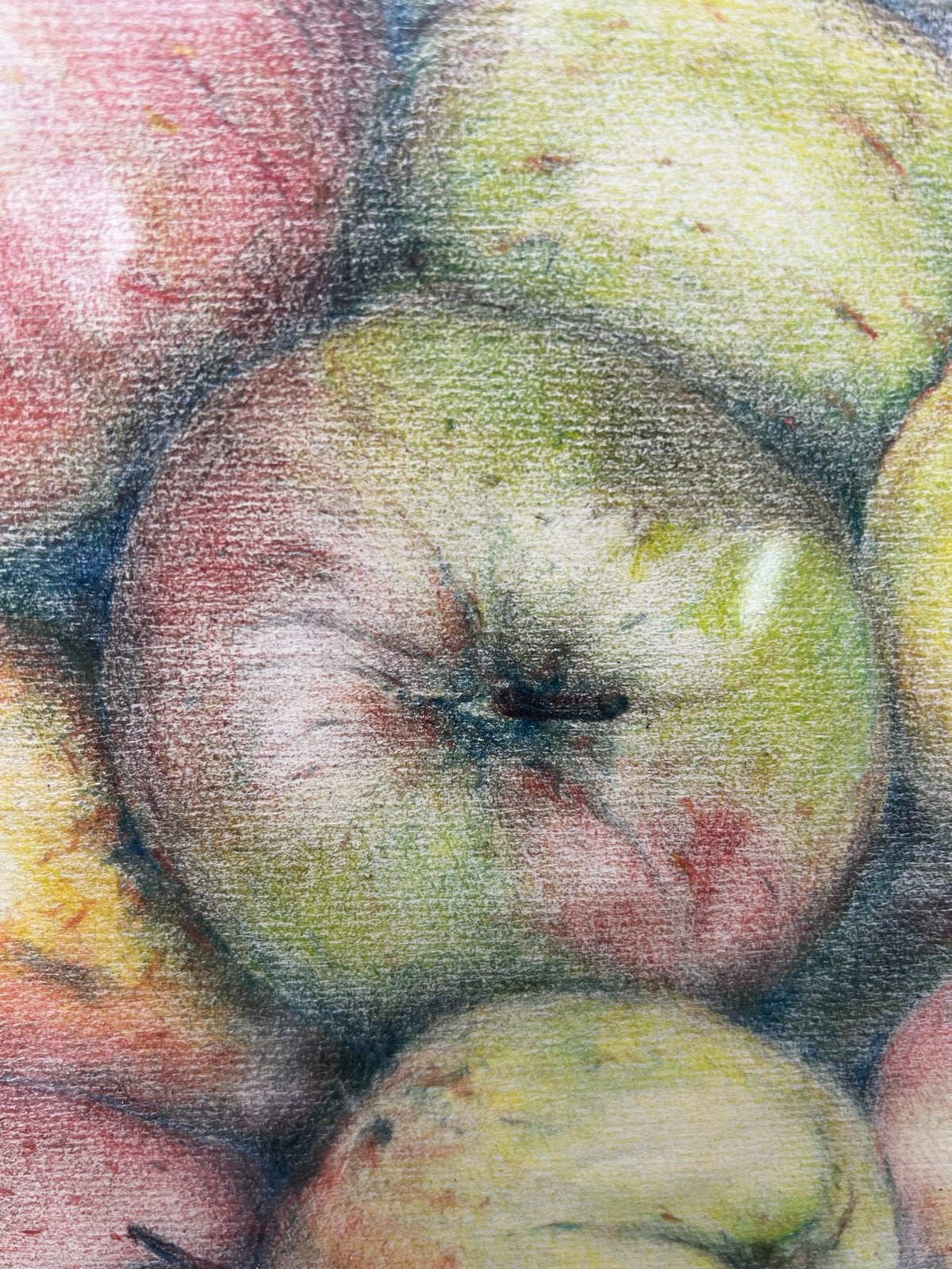 Ingelijste tekening van appels door Ada Keurhorst (1990), Ophalen of Verzenden