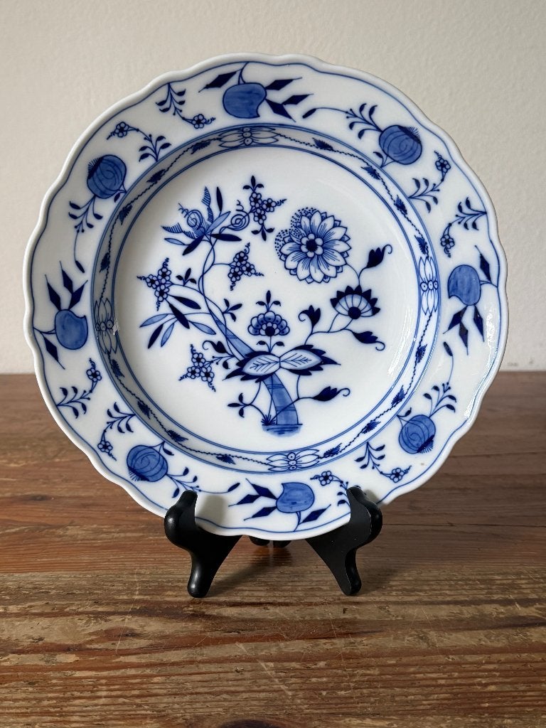 Diep bord / schaal -  Duits Meissen stijl Zwiebelmuster, Ophalen of Verzenden