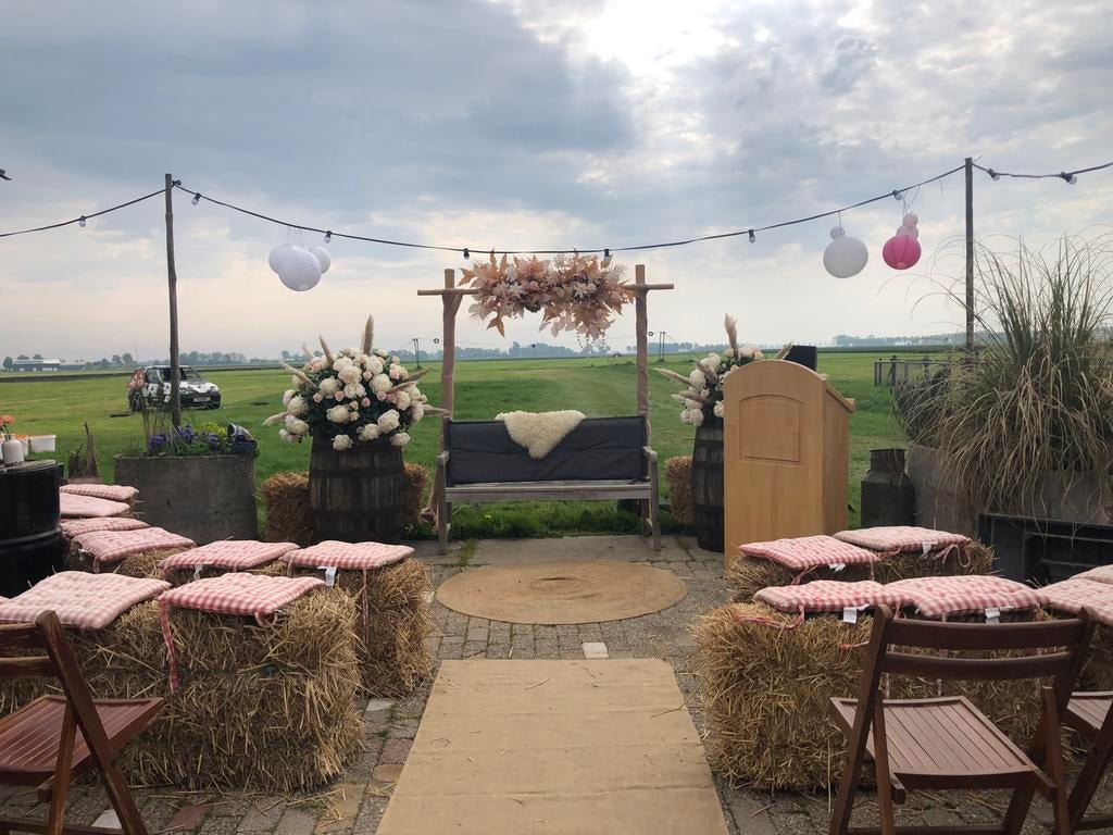 Bamboe backdrop prieel te koop, Ophalen, Gebruikt, Overige materialen