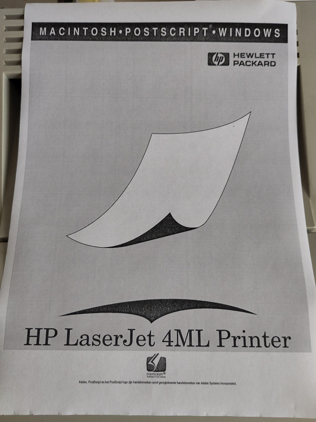 HP laserjet 4ML (M=Macintosh versie, PostSctipt+LocalTalk), Ophalen, Zwart-en-wit printen, Gebruikt, Printer