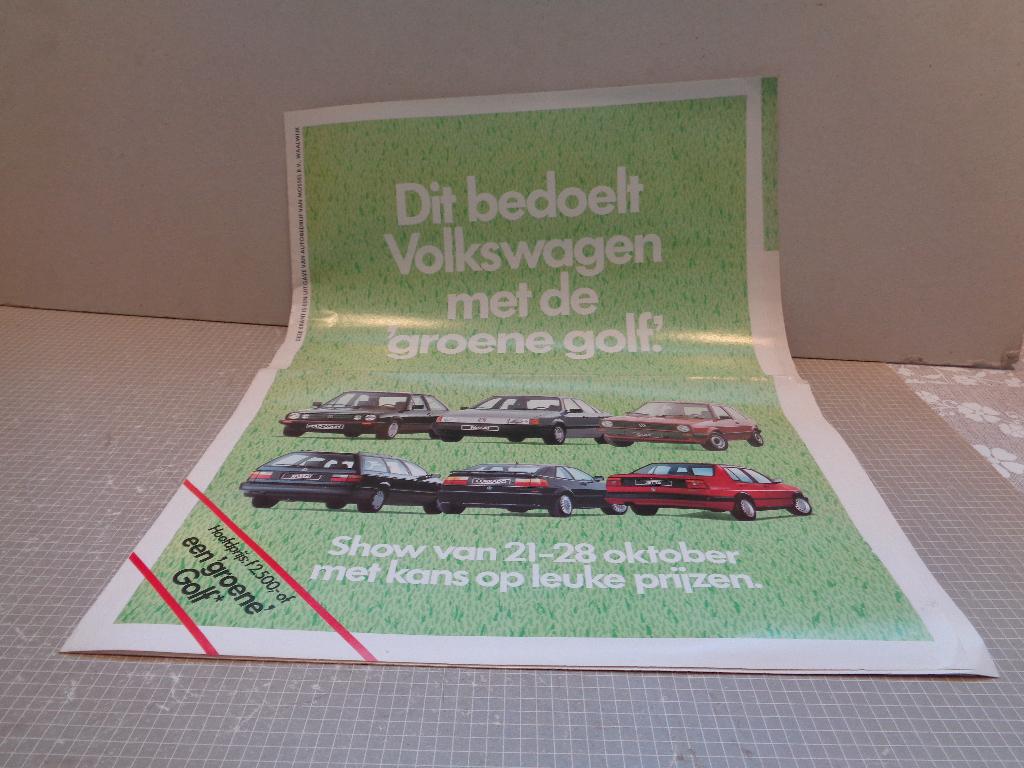 volkswagen groene golf krant, Ophalen of Verzenden, Zo goed als nieuw, Volkswagen