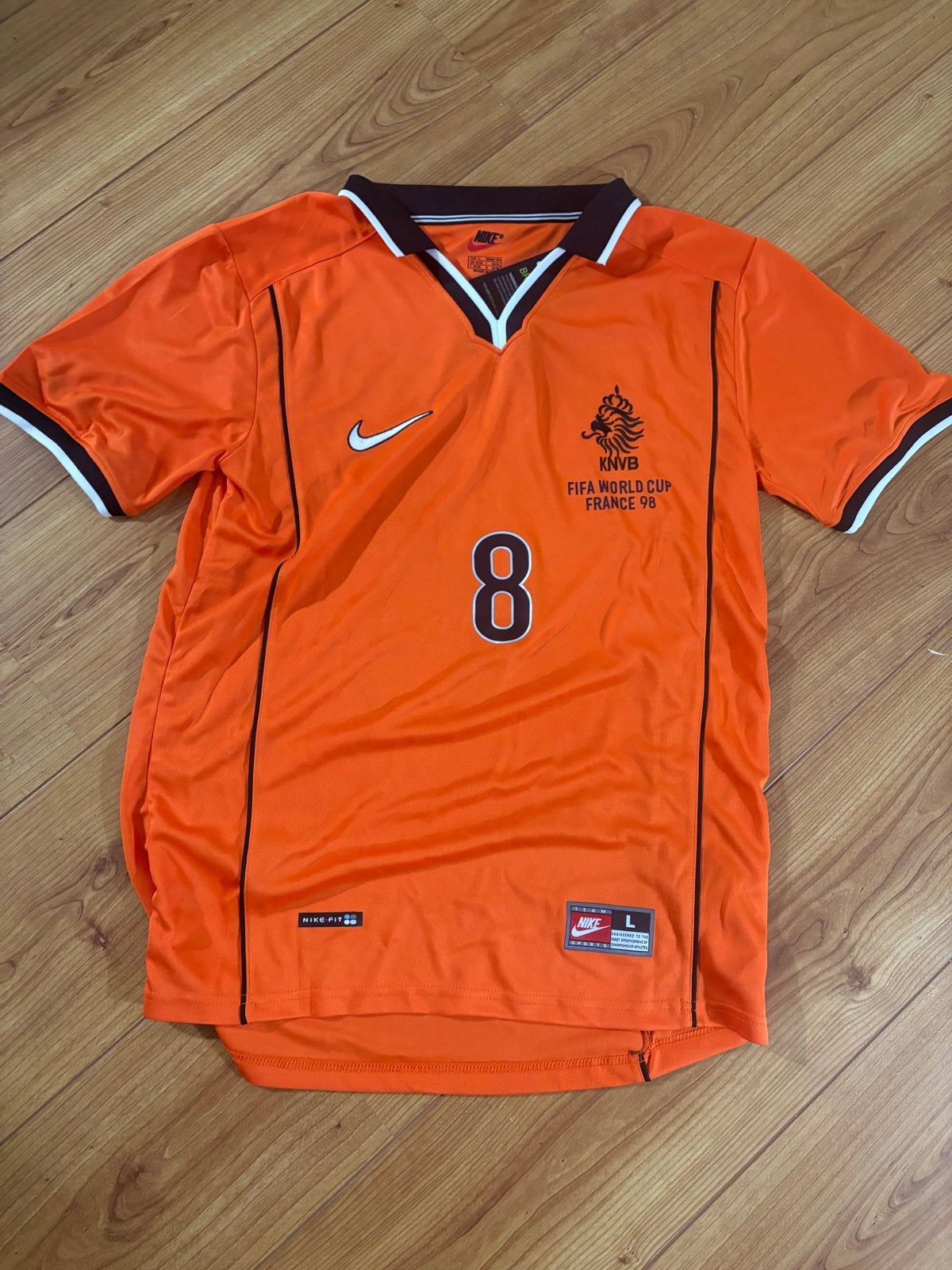 Vintage Oranje Bergkamp Shirt WK 1998 Maat M, Sport en Fitness, Voetbal, Maat M, Ophalen, Gebruikt, Shirt