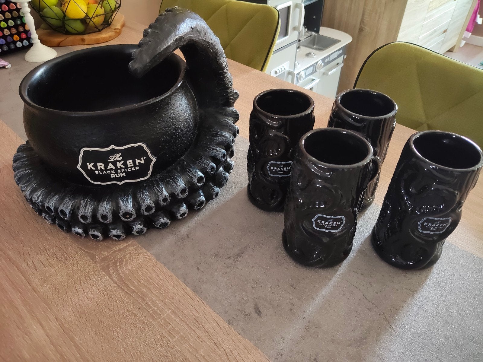 The Kraken Ice Bucket met 4 Tiki Bekers - Collectors Item, Ophalen of Verzenden, Zo goed als nieuw