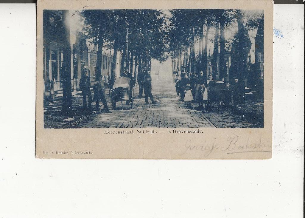s Gravenzande Heerenstraat Zuidzijde Volkstafreel 29-1-1902, Ophalen of Verzenden, Voor 1920, Gelopen, Zuid-Holland