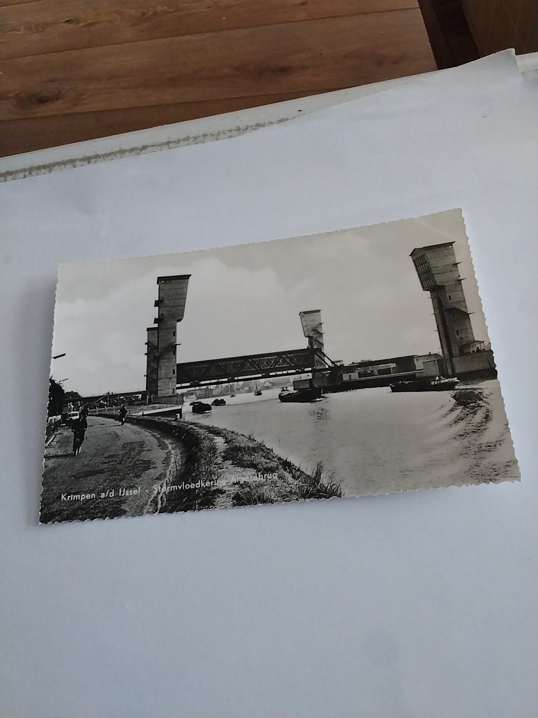 kaart Krimpen a/d Ijssel  Stormvloedkering Algerabrug, Ophalen of Verzenden, 1960 tot 1980, Gelopen, Zuid-Holland