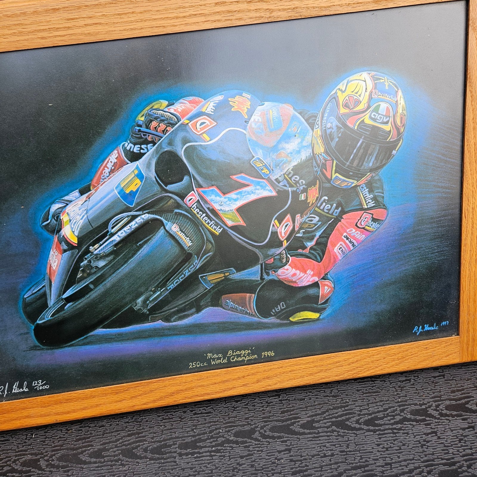 tekening/zeefdruk max biaggi, Ophalen of Verzenden, 50 tot 75 cm, Tekening