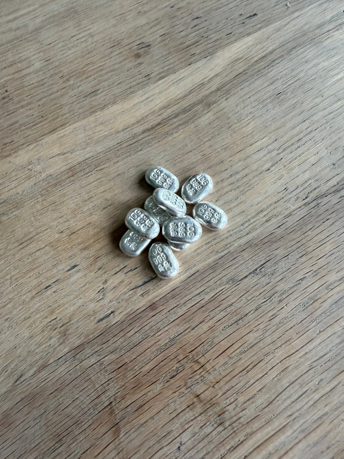 999 zilver 8x 10g crossbone, Postzegels en Munten, Ophalen of Verzenden, Zilver