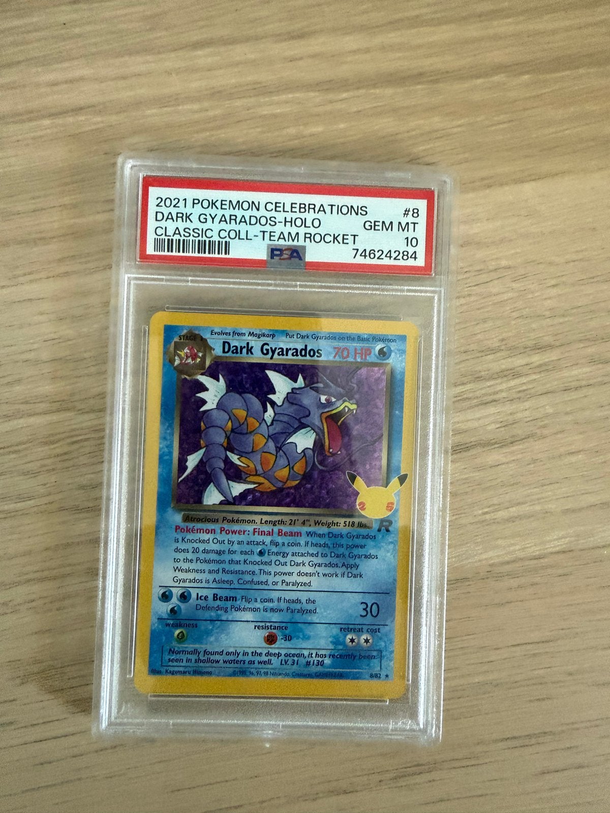 Dark Gyarados #10 Celebrations PSA 10 Pokémon Kaart, Ophalen of Verzenden, Nieuw, Losse kaart, Foil
