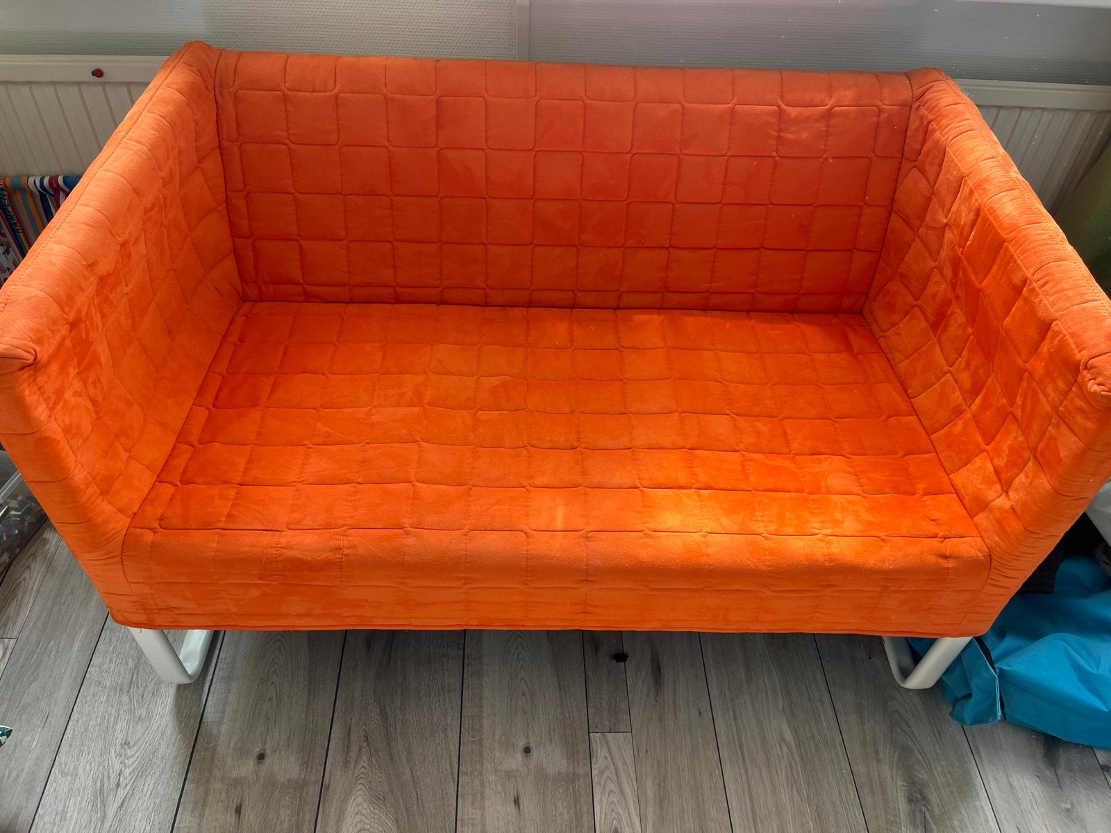 IKEA Knopparp 2-zitsbank - Oranje, Huis en Inrichting, Ophalen, Gebruikt, Minder dan 75 cm, Tweepersoons