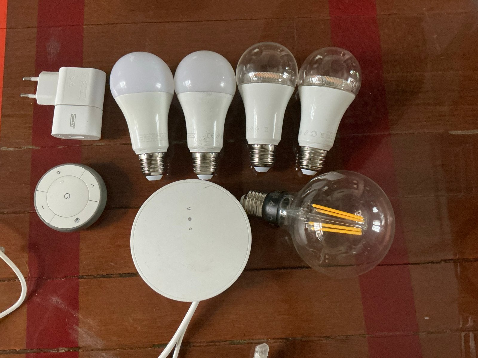 Ikea tradfri met diverse lampen en accessoires, bridge etc., Wit, Gebruikt, Kunststof, Dimbaar