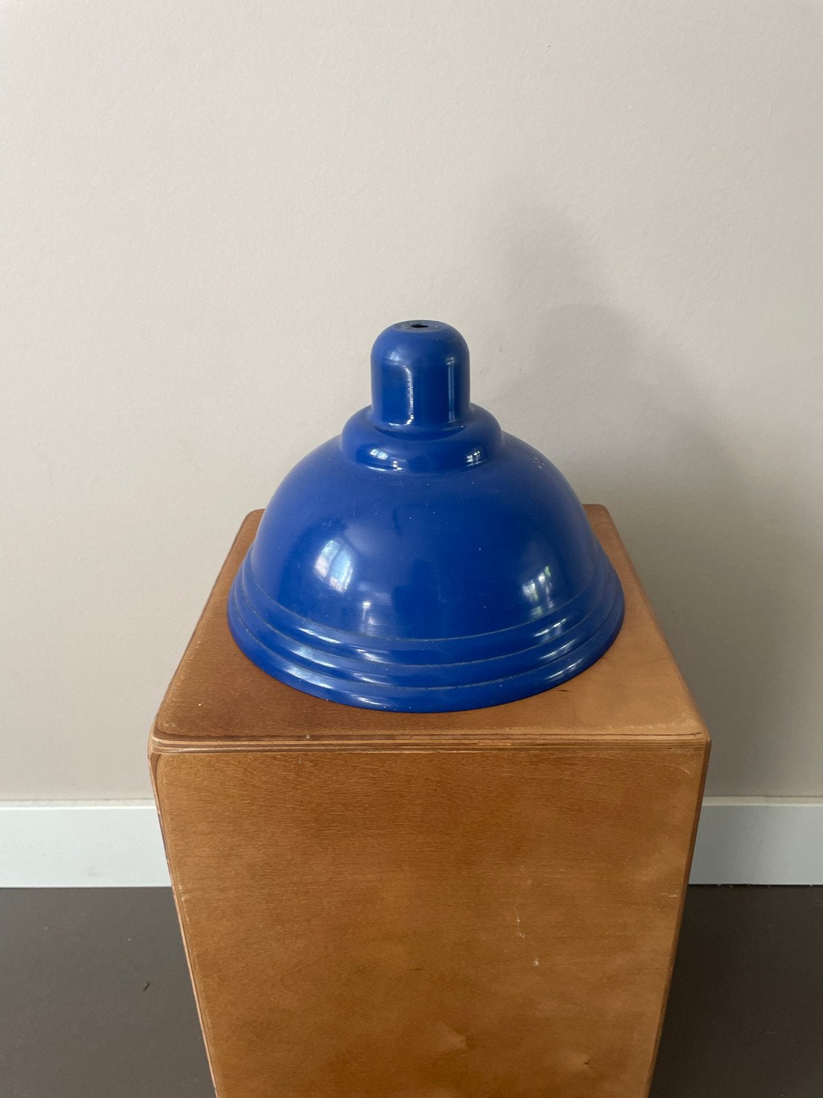Vintage blauwe emaille lampenkap, Ophalen of Verzenden