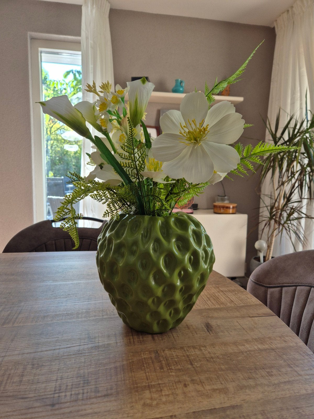Light & Living groene strawberry vaas (nieuw), Huis en Inrichting, Ophalen, Nieuw, Met patroon/structuur, Groen