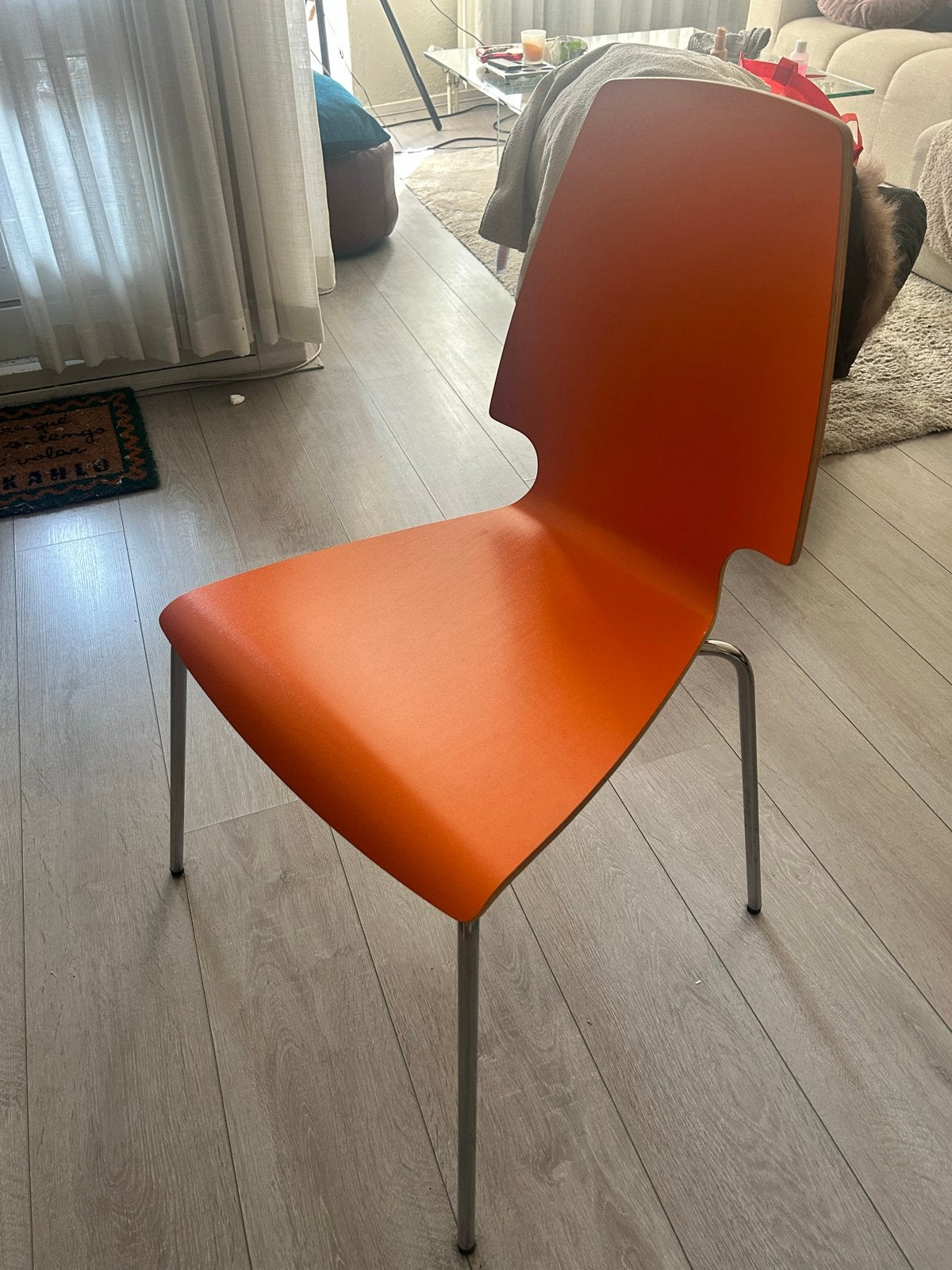 Ikea Moderne Oranje Stoel met Metalen Poten, Ophalen, Gebruikt, Overige kleuren, Eén