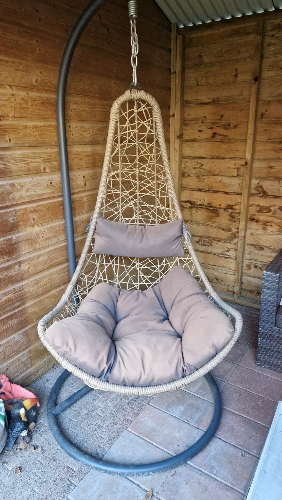 Mooie hangstoel met standaard en comfortabel kussen, Ophalen, Met standaard
