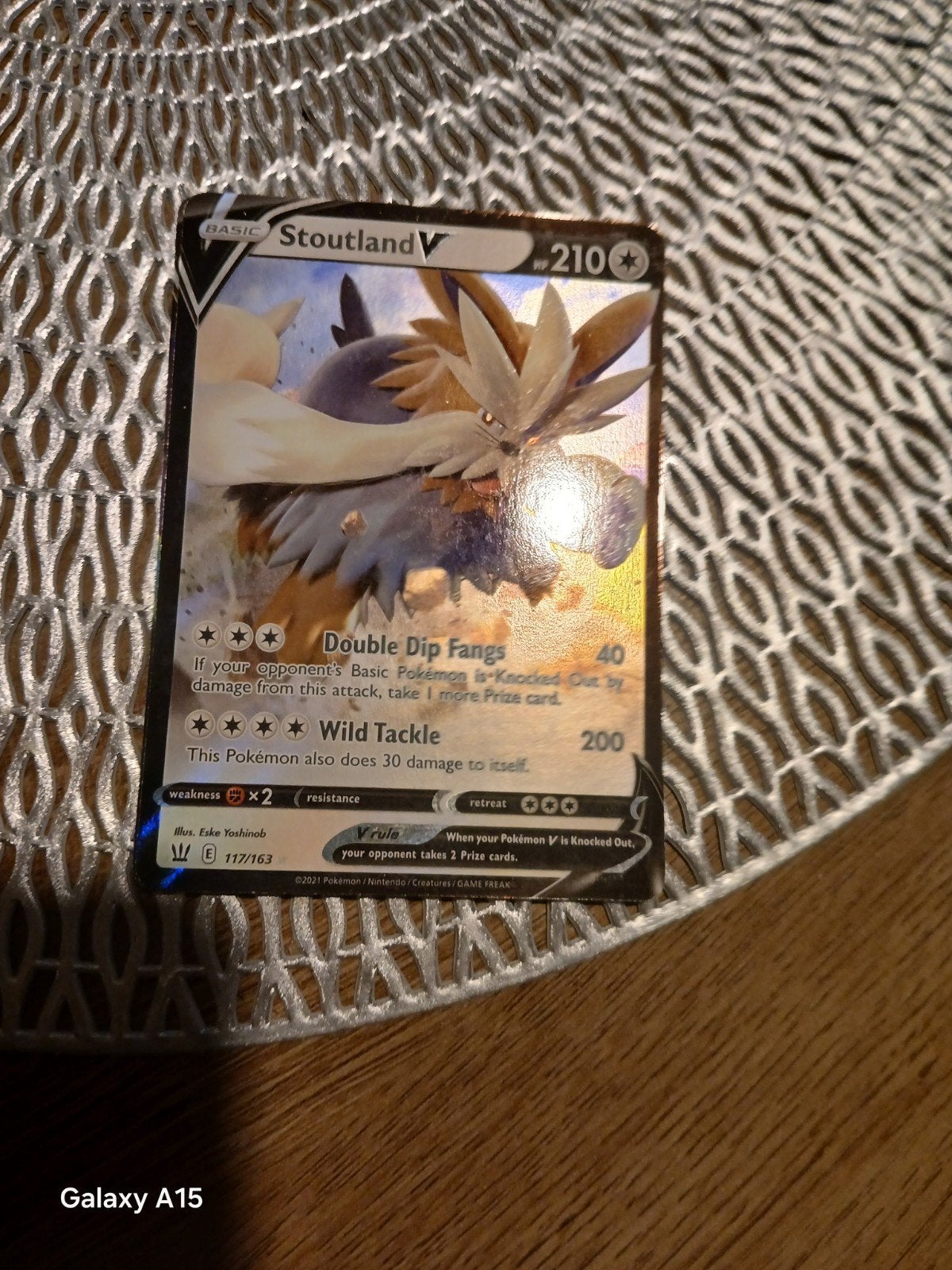 Stoutland V Pokémon Kaart 117/163 - Zo goed als nieuw, Ophalen of Verzenden, Zo goed als nieuw, Losse kaart, Foil