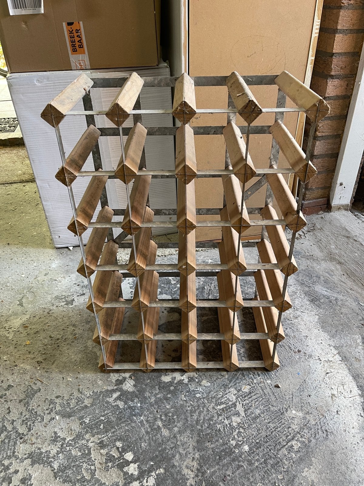 Wijnrekje, Ophalen, Gebruikt, 50 tot 75 cm, 15 tot 25 flessen
