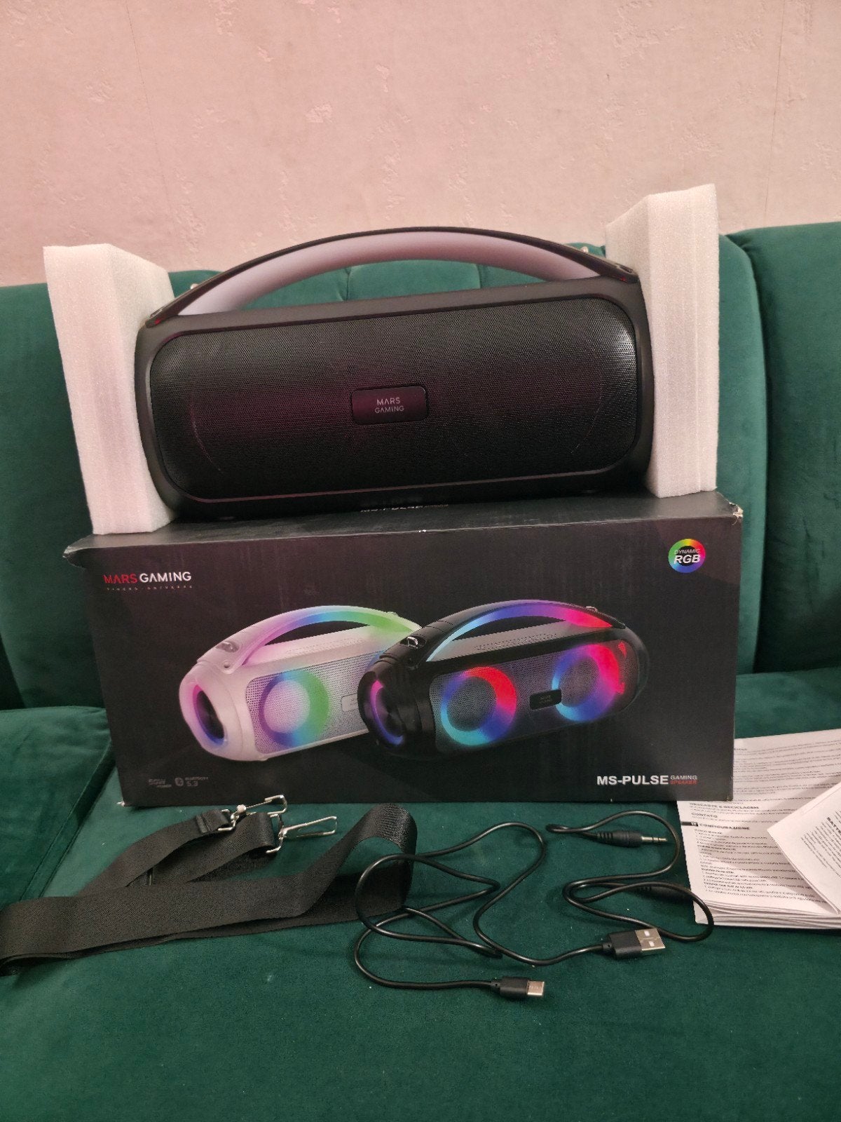 Mars Gaming MS-PULSE Draadloze RGB Bluetooth Speaker - Zwart, Ophalen of Verzenden, Zo goed als nieuw