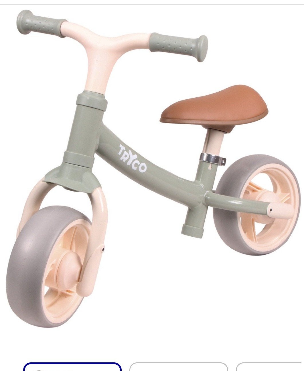 Tryco Bobbie Balance Bike Stonegreen Loopfiets, Ophalen of Verzenden, Nieuw, Minder dan 16 inch, Tryco