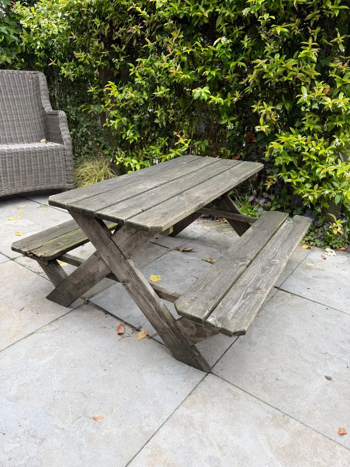 Kinder picknick tafel, Tuin en Terras, Ophalen, Rechthoekig, Hout