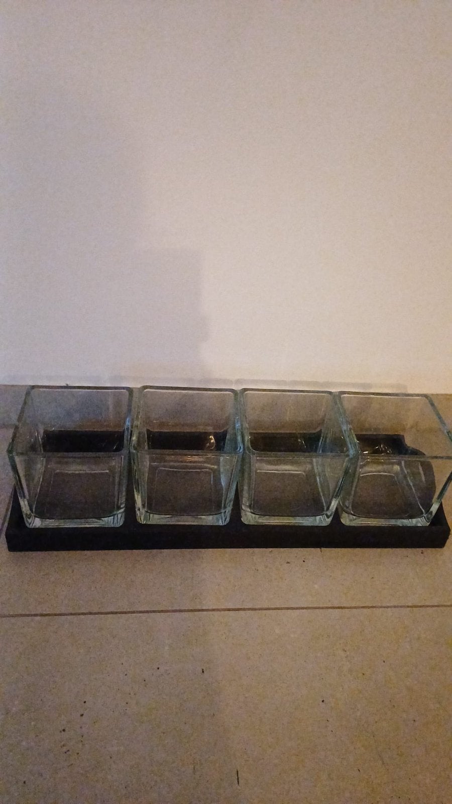 Dienblad met vazen waxinelichthouder, Ophalen, Zo goed als nieuw, Zwart