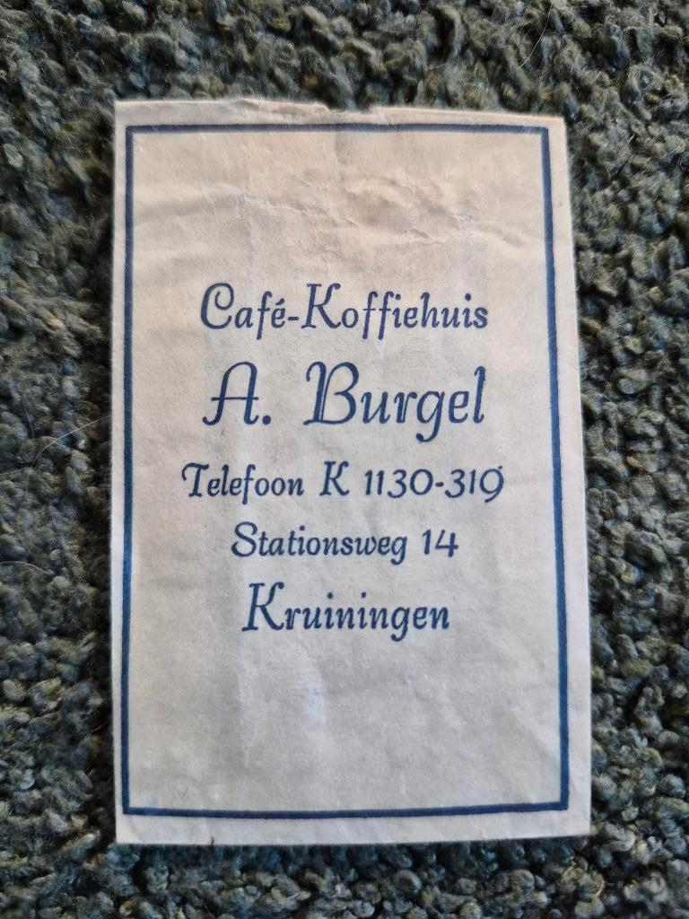 Suikerzakje, A. Burgel Kruiningen, Ophalen of Verzenden, Nederland