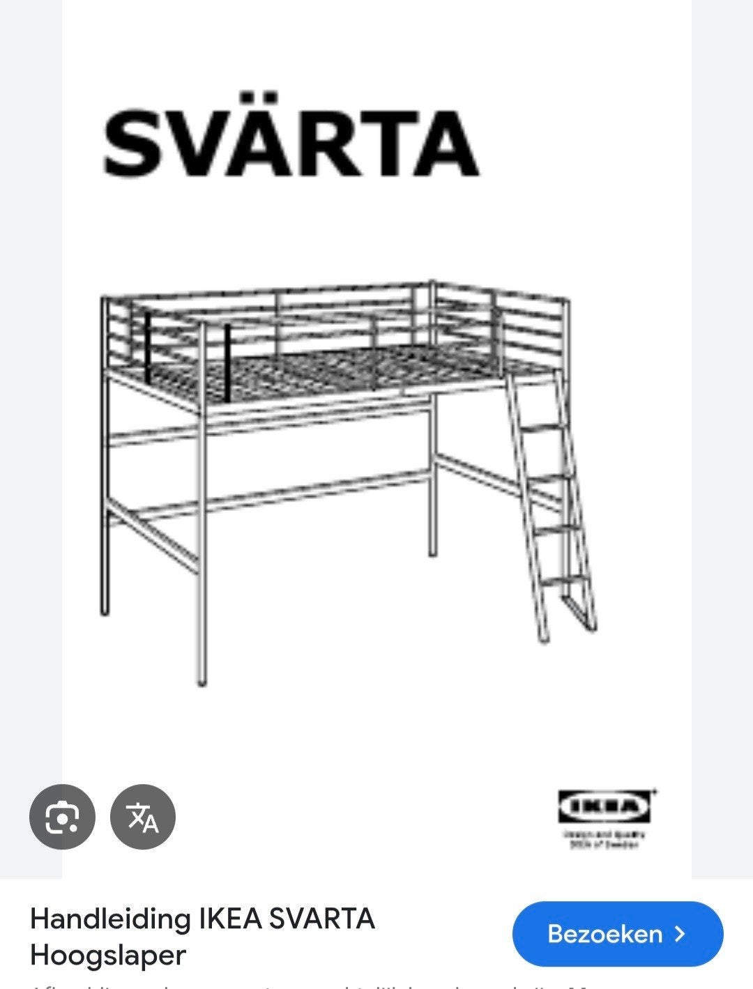 Svarta hoogslaper, Huis en Inrichting, Ophalen, Gebruikt, Eenpersoons, 90 cm