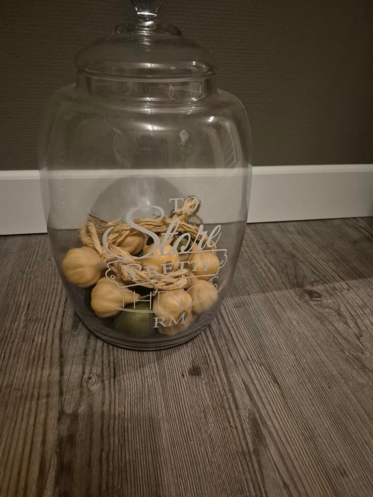 Riviera Maison Glazen Voorraadpot 'To Store', Ophalen, Zo goed als nieuw