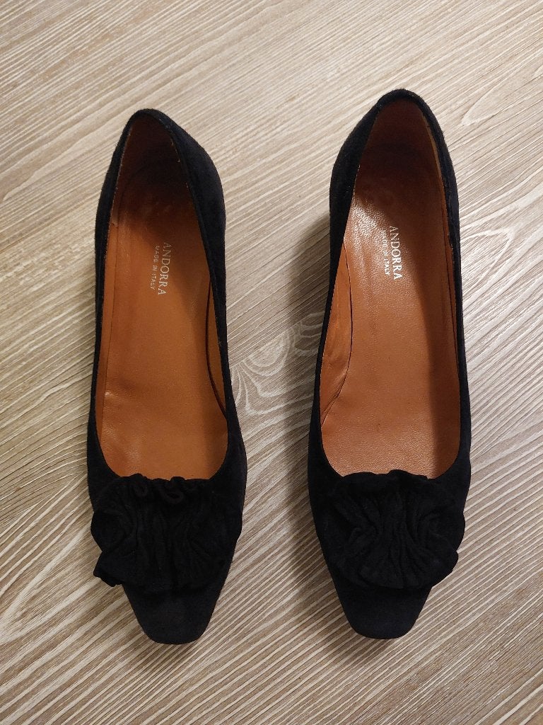 Suède ballerina pumps met lage hak, Schoenen met lage hakken, Blauw, Ophalen of Verzenden, Andorra