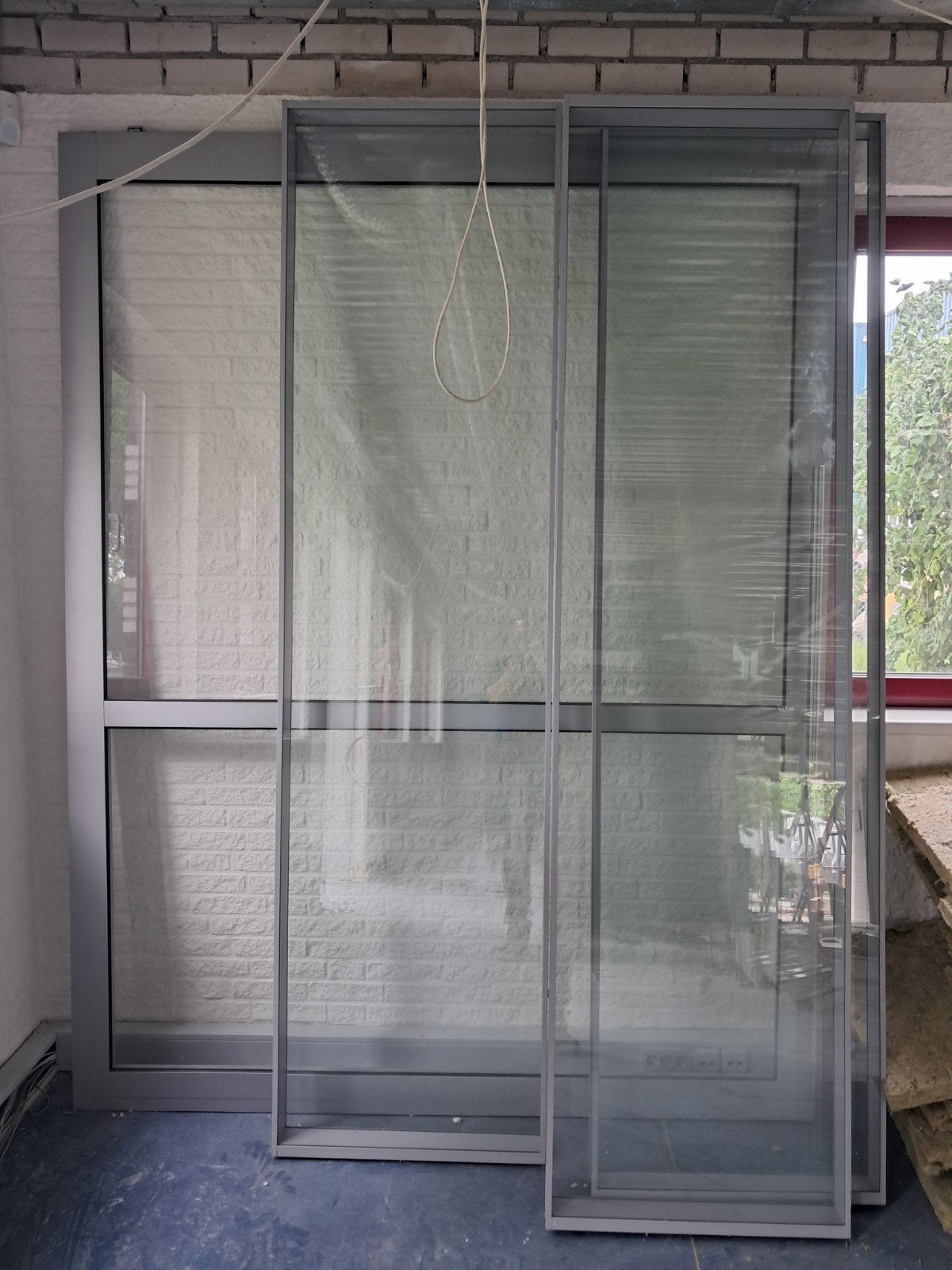 Glazen schuifdeur aluminiu/ glas, Doe-het-zelf en Verbouw, Deuren en Horren, Binnendeur, Ophalen of Verzenden, Glas, Schuifdeur
