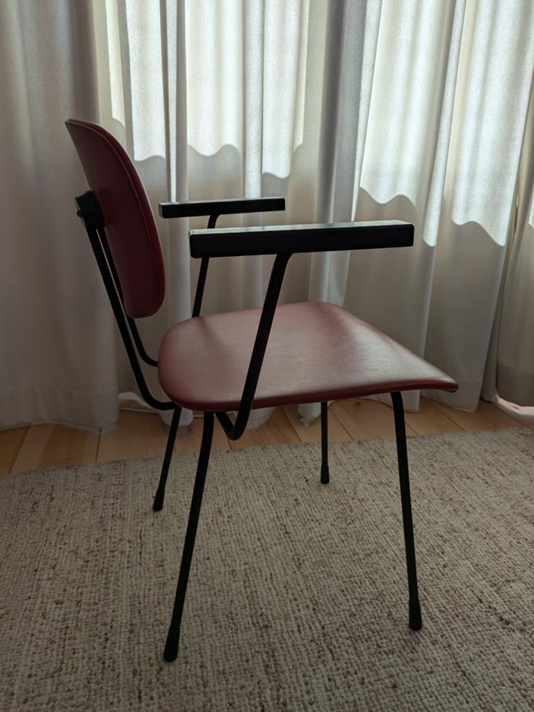Gispen 216 Wim Rietveld vintage design stoel 1953, Ophalen, Gebruikt, Stof, Eén