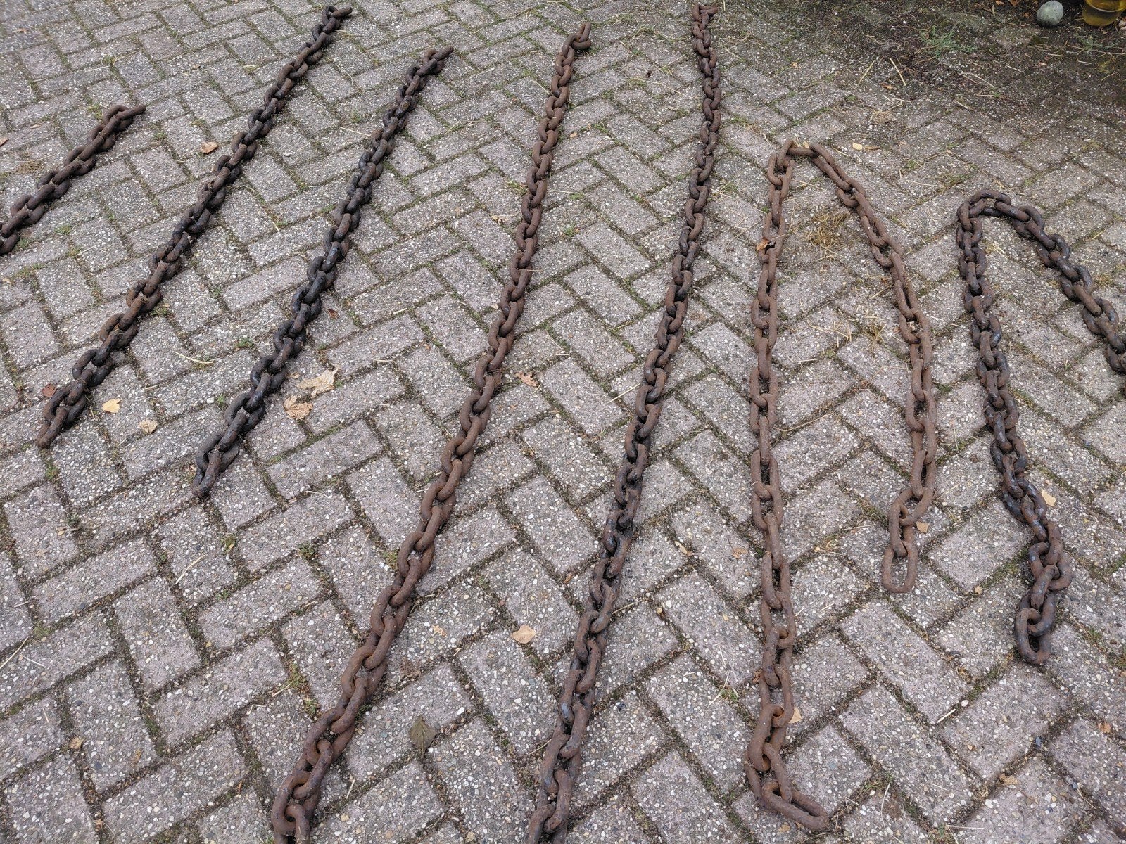 9 zware ijzeren kettingen, Doe-het-zelf en Verbouw, Metalen, Ophalen