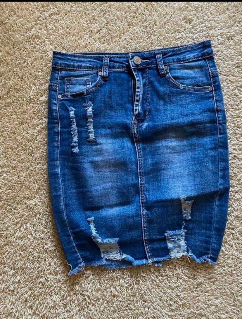 Girl vivi Stretch spijker/jeans rok blauw mt. S, Kleding | Dames, Blauw, Ophalen of Verzenden, Zo goed als nieuw, Maat 36 (S)