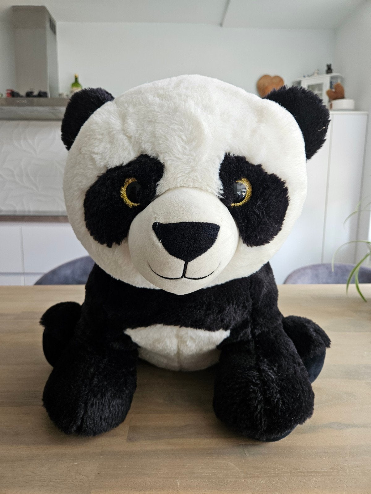 super mooie pandabeer. grote knuffel. glitter oog, Overige merken, Overige karakters, Beer, Ophalen of Verzenden