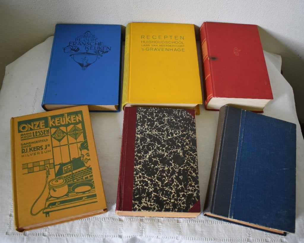 verzameling 6 x oud/antiek kookboek, Ophalen of Verzenden, Gelezen, Nederland en België