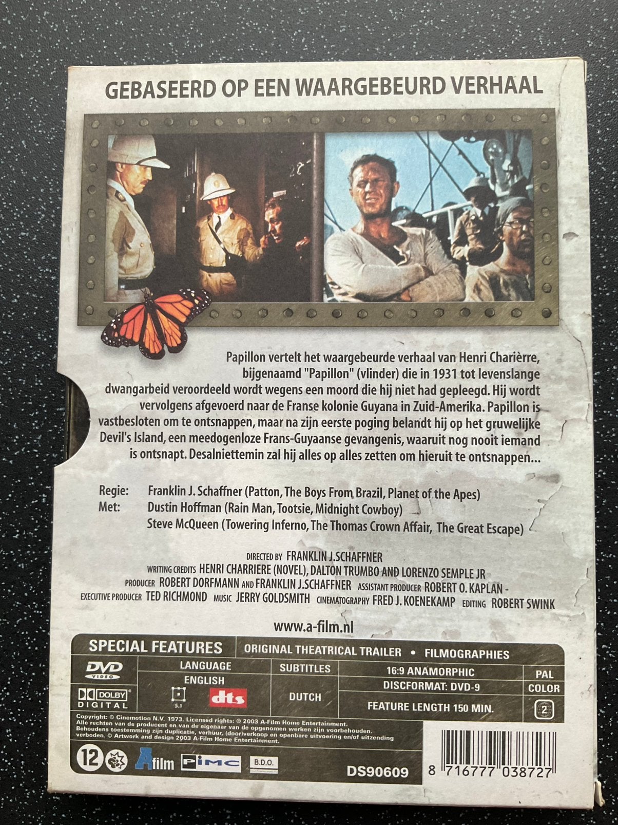 Papillon dvd, Vanaf 12 jaar, Ophalen of Verzenden, Zo goed als nieuw, Komedie