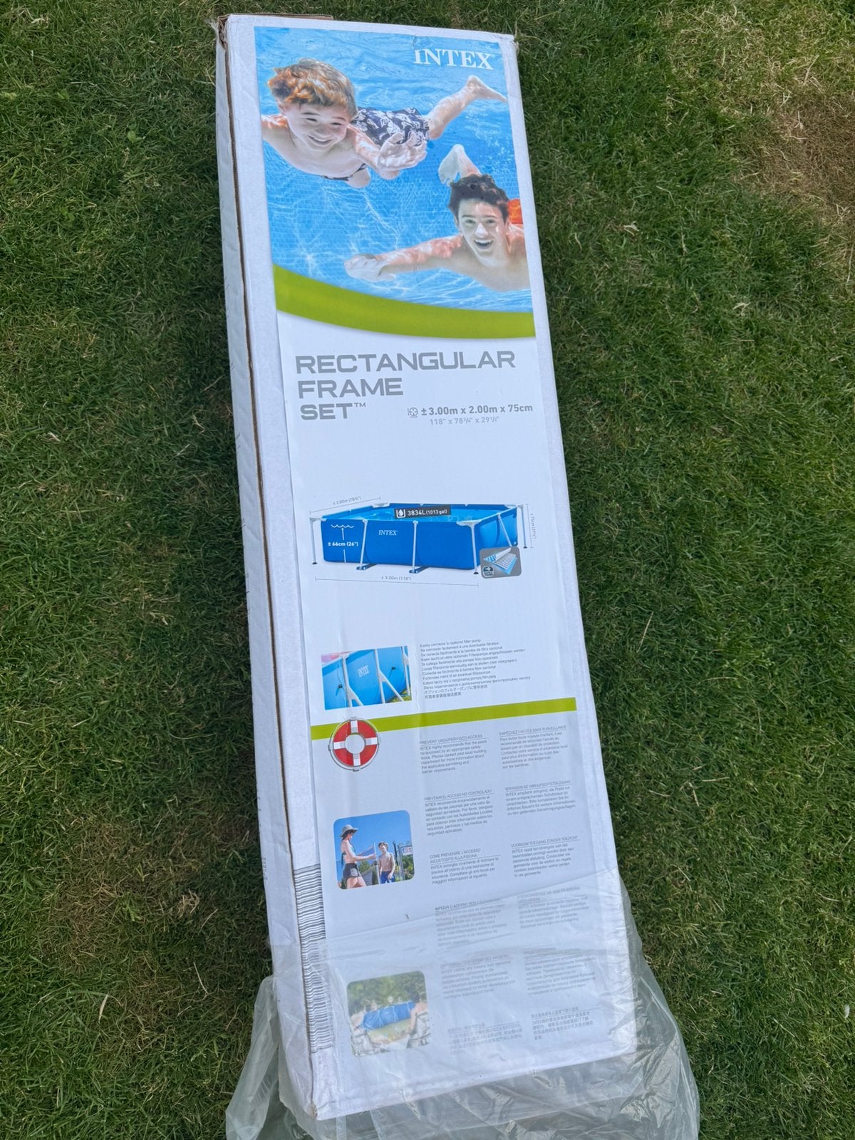 Intex 300x200x75 met pool dome, verwarming en  accessoires, Ophalen, Minder dan 80 cm, Opzetzwembad, Rechthoekig