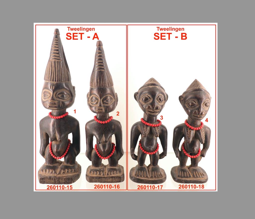 2 sets authentieke Ibedji tweelingen, Nigeria(260110-15tm18), Ophalen of Verzenden