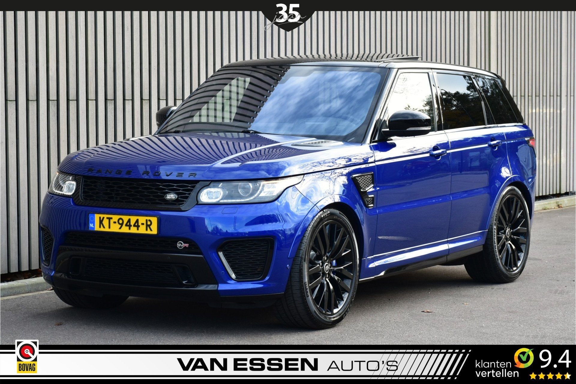 Land Rover Range Rover Sport 5.0 V8 Supercharged SVR Pano Ca, Auto's, Land Rover, Automaat, Euro 5, Blauw, 3000 kg