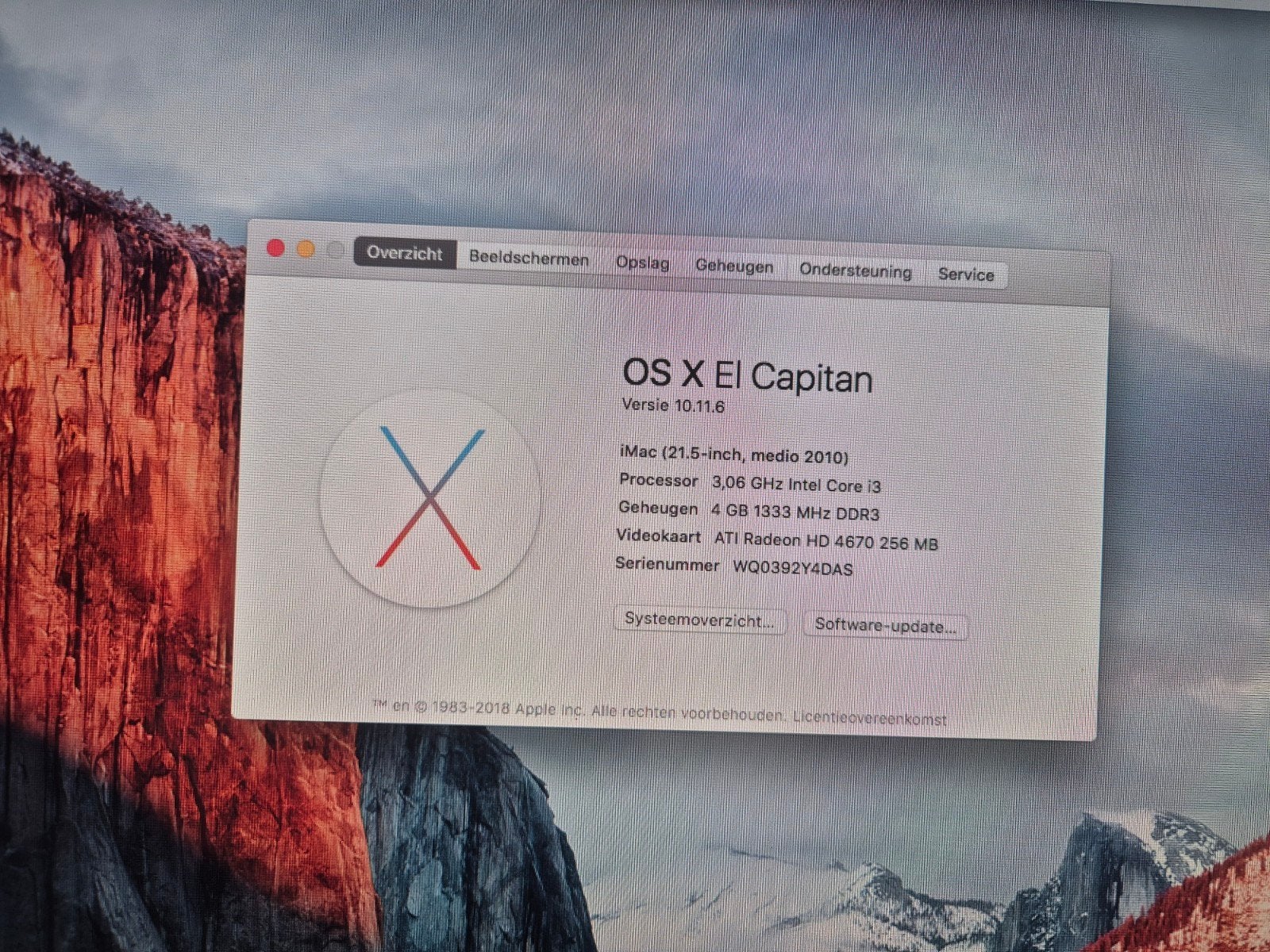 iMac (21.5-inch, medio 2010) - Intel Core i3, 4GB RAM, Ophalen, Gebruikt, IMac, Onbekend