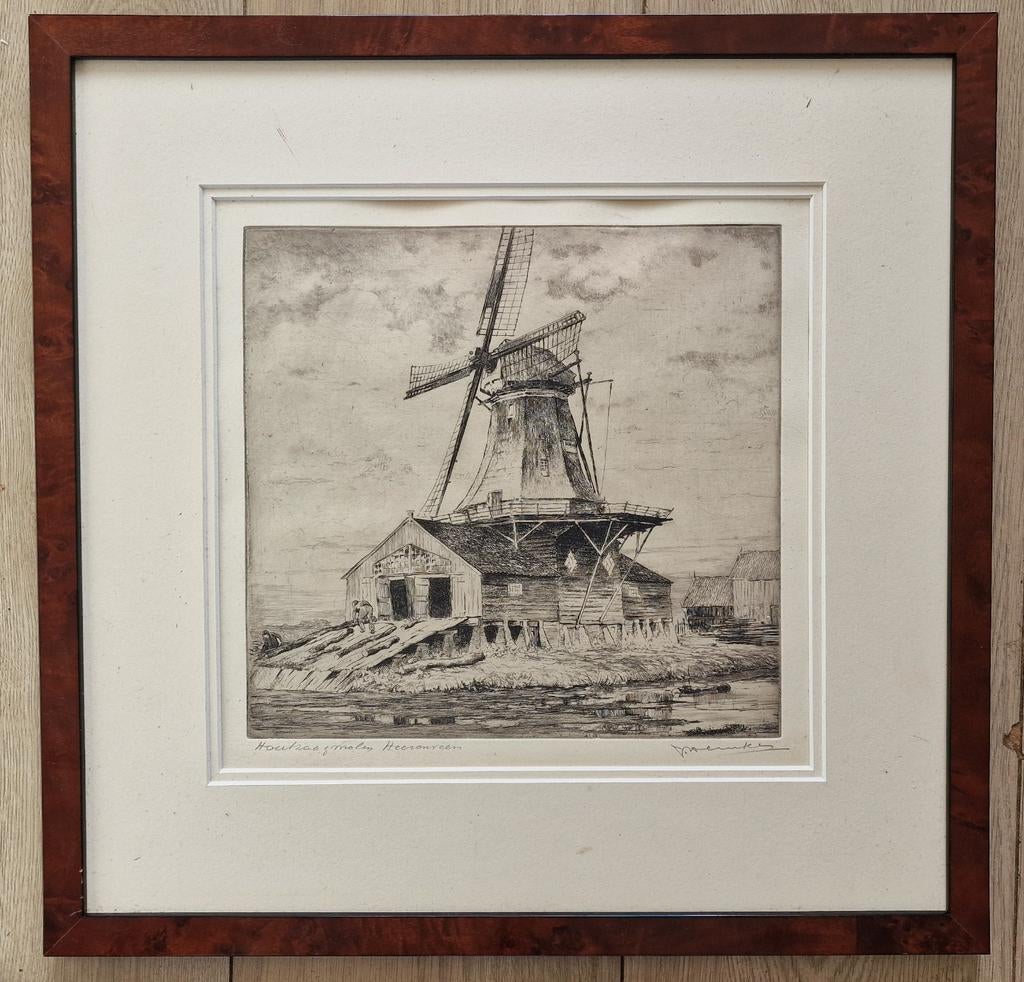 Johan Hemkes ets houtzaagmolen Heerenveen, Antiek en Kunst, Ophalen of Verzenden